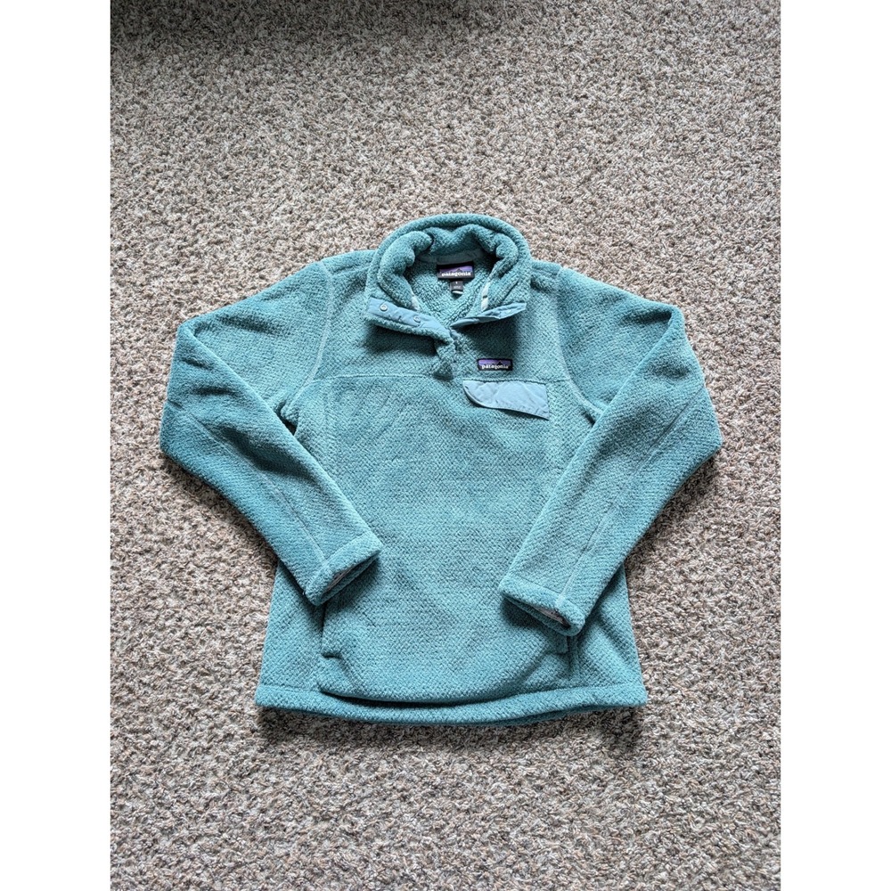 Patagonia Re-Tool Snap-T Fleece Pullover Sage Green Teal 25443 Womens Small